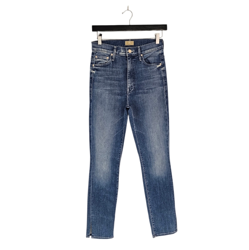 MOTHER High Rise The Swooner Ankle Slice Stretchy Skinny‎ Blue Jeans 25